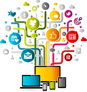 Digital Marketing Connectivityand Devices PNG image with transparent background