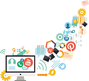 Digital Marketing Ecosystem PNG image with transparent background