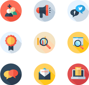Digital Marketing Icons Set PNG with transparent background