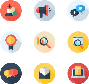 Digital Marketing Icons Set PNG Image