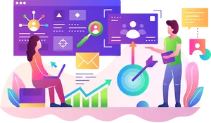 Digital Marketing Strategy Illustration PNG Image