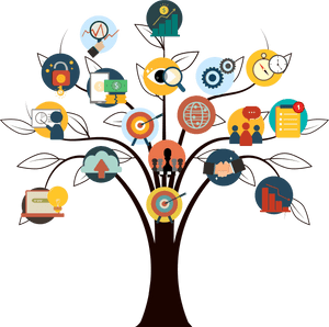 Digital Marketing Strategy Tree PNG with transparent background