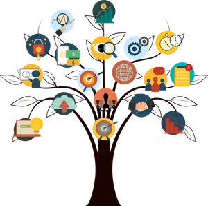 Digital Marketing Strategy Tree PNG Image