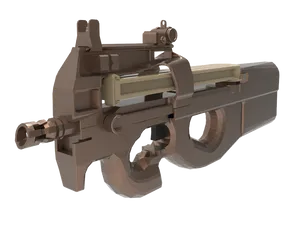 Digital Model Handgun PNG Image