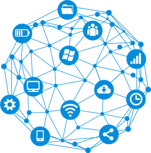 Digital Network Connectivity Concept PNG Image