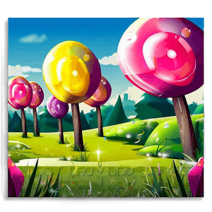 Digital Pop Landscape Scene PNG 32 PNG with transparent background