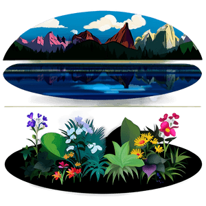 Digital Pop Landscape Scene PNG xgf99 PNG with transparent background