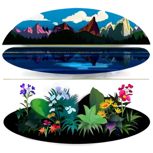 Digital Pop Landscape Scene Png Xgf99 PNG Image