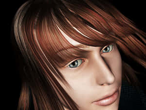 Digital Portraitof Blue Eyed Person PNG image with transparent background