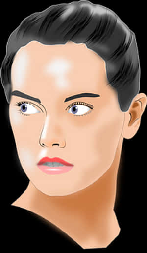 Digital Portraitofa Woman PNG image with transparent background