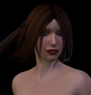 Digital Portraitofa Womanwith Brown Hair PNG image with transparent background