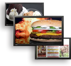 Digital Restaurant Menu Display PNG Image