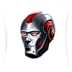Digital Robot Head Drawing PNG 06212024 PNG