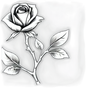 Digital Rose Black And White Png Vqk97 PNG Image