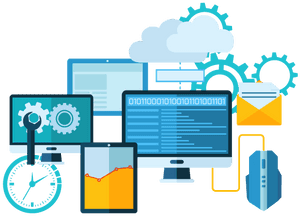 Digital Technology Integration Concept PNG with transparent background