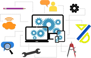 Digital Technology Integration Concept PNG Image