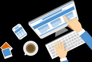 Digital Workspace Vector Illustration PNG image with transparent background