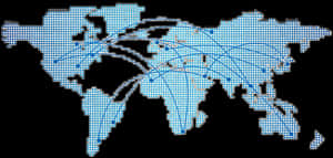 Digital World Connectivity Map PNG image with transparent background