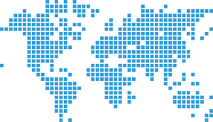 Digital World Map Pixel Art PNG Image