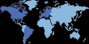 Digital World Map Pixel Art PNG image with transparent background
