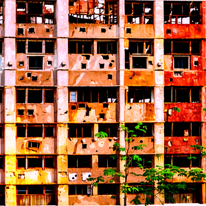 Dilapidated Building Scene PNG 1 PNG