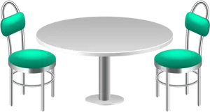 Diner Style Tableand Chairs Clipart PNG Image