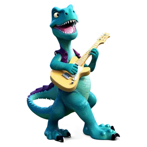 Dino Playing Guitar Png 06122024 PNG Image