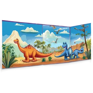 Dinosaurs Land Mural Png 06282024 PNG Image