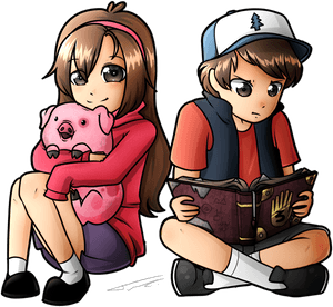 Dipper And Mabel By Tvzrandomness D8edmvj - Gravity Falls Dipper Y Mabel Anime, HD Png Download PNG image with transparent background
