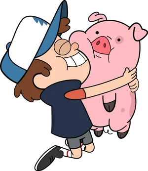 Dipperand Waddles Gravity Falls PNG Image