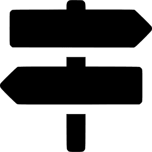 Directional Sign Icon Black PNG image with transparent background