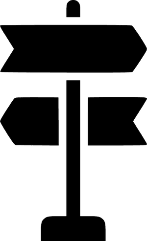 Directional Signpost Silhouette PNG image with transparent background
