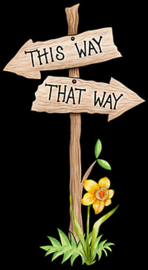 Directional Wooden Signs Illustration PNG image with transparent background