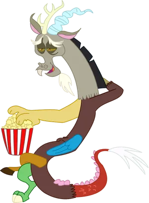 Discord_ Holding_ Popcorn_ Vector_ Art PNG Image