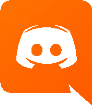 Discord Logo Orange Background PNG Image