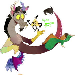 Discords, Bill Cipher, Crossover, Discord, Gravity - Bill Cipher X Discord PNG image with transparent background