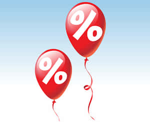 Discount Percentage Balloons PNG with transparent background