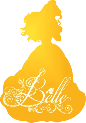 Disney Belle Silhouette PNG Image