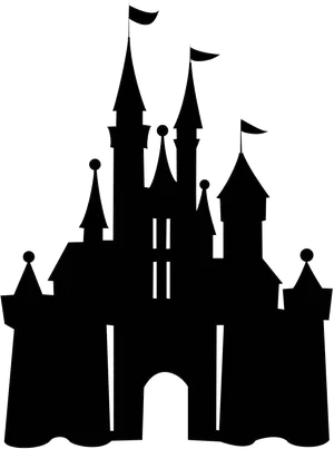 Disney Castle Silhouette Graphic PNG Image