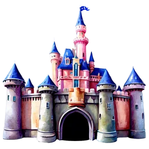 Disney Castle Watercolor Painting Png 36 PNG Image