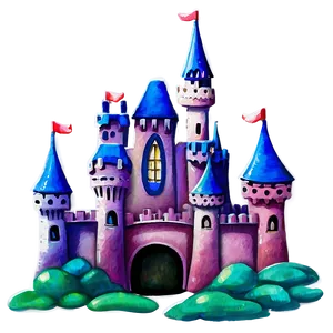 Disney Castle Watercolor Painting Png Aar78 PNG Image