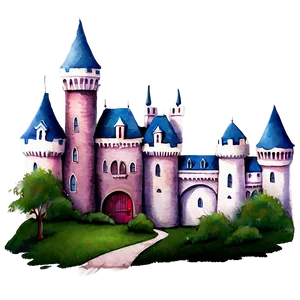 Disney Castle Watercolor Painting Png Rik98 PNG Image