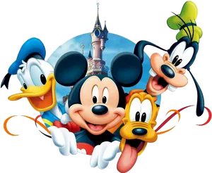 Disney Friends Castle Backdrop PNG Image