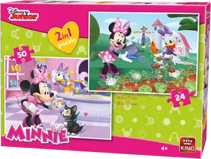 Disney_ Junior_ Minnie_ Mouse_2_in_1_ Puzzle_ Box PNG Image