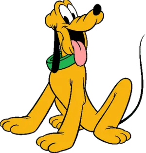 Disney Pluto Sitting Pose PNG Image