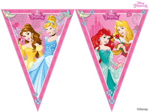 Disney Princess Princess Dreaming - Triangle Flag Banner PNG image with transparent background