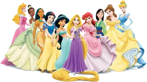 Disney Princesses Gathering PNG Image