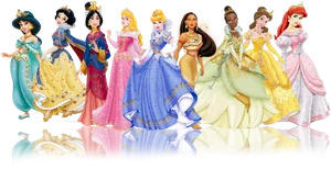 Disney Princesses Lineup PNG Image