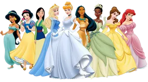 Disney Princesses Lineup PNG Image