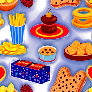 Disney Snacks Pattern Png Cwf PNG Image